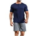 thumbnail image 1 of GERsome Men's Short Sleeve Crewneck Pullover Tops and Shorts Set 2 Piece Workout Outfits Casual Summer Tracksuits Sets XL-4XL, 1 of 4