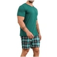 thumbnail image 1 of GERsome Men's Short Sleeve Crewneck Pullover Tops and Shorts Set 2 Piece Workout Outfits Casual Summer Tracksuits Sets XL-4XL, 1 of 4
