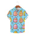 thumbnail image 1 of GERsome Men's Short Sleeve Shirts Summer Button Down Graphic Shirts Easter Vacation Tops S-5XL, 1 of 5