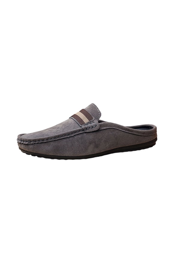Men's Slip-On Loafers Closed Toe Comfort Backless Slides for Casual Summer Beach Work, Gray Size 9