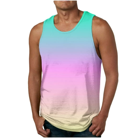 GERsome Men's Tank Tops Crewneck Sleeveless Loose Fit T Shirts Workout Athletic Muscle Shirts S-2XL