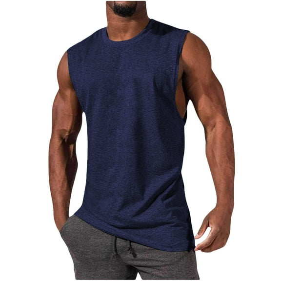 GERsome Men's Tank Tops Crewneck Sleeveless Loose Fit T Shirts Workout Athletic Muscle Tee S-2XL