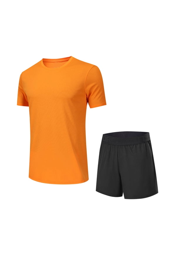 Men's Tracksuits 2 Piece Short Sleeve Crewneck Plain T Shirts and Shorts Sets Summer Athletic Running Gym Workout Loungewear for Men M-3XL