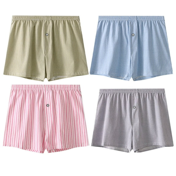 GERsome Men's Underwear Woven Boxers for Men Soft Cotton Boxer Shorts Elastic Waistband Boxer Shorts Underwear for Men Comfortable Casual Loose Breathable Shorts, Assorted Colors, Size M-XXL