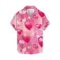 thumbnail image 1 of GERsome Men's Valentine's Day Short Sleeve Shirts Button Down Love Heart Graphic Beach Vacation Shirts S-5XL, 1 of 5