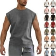 thumbnail image 1 of GERsome Men's Workout Tank Tops Round Neck Gym Sleeveless Muscle T Shirts Summer Casual Loose Fit Activewear M-5XL, 1 of 9