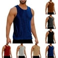 thumbnail image 1 of GERsome Men's Workout Tank Tops Round Neck Gym Sleeveless Muscle T Shirts Summer Loose Fit Activewear S-2XL, 1 of 7
