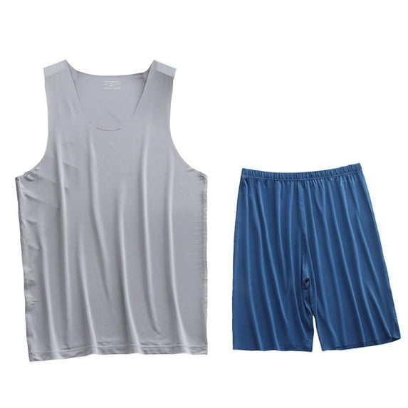 GERsome Men's Workout Tank Tops and Shorts Sets 2 Piece Sleeveless Gym T Shirts Fitness Athletic Muscle Tee Shorts Summer Loungewear L-4XL