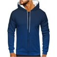 thumbnail image 1 of GERsome Men's Zip Hoodie with Long Sleeves Gradient Pullover Hooded Sweatshirts with Kangaroo Pocket Sizes S-3XL, 1 of 4