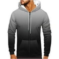 thumbnail image 1 of GERsome Men's Zipper Up Hoodies Gradient Color Block Drawstring Hooded Sweatshirt Long Sleeve Casual Sport Outwear with Pocket Sizes S-3XL, 1 of 4