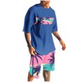 thumbnail image 1 of GERsome Mens 2 Piece Outfits Short Sleeve Tops and Shorts Lounge Sets Summer Crew Neck Workout Sports Tracksuits Sets S-4XL, 1 of 5