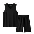 thumbnail image 1 of GERsome Mens 2 Piece Outfits Sleeveless V Neck Tank Tops and Shorts Sets Summer Workout Gym Loungewear L-4XL, 1 of 3