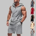 thumbnail image 1 of GERsome Mens 2 Piece Outfits Zip Up Sleeveless Tank Tops and Shorts Sets Summer Athletic Tracksuits Casual Hoodie Sports Gym Sets M-3XL, 1 of 8