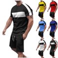 thumbnail image 1 of GERsome Mens 2 Piece Tracksuits Sets Summer Short Sleeve Crewneck Tops and Shorts Outfits Casual Athletic Gym Loungewear S-5XL, 1 of 8
