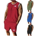 thumbnail image 1 of GERsome Mens 2 Piece Tracksuits Sleeveless Crew Neck Tank Tops and Shorts Sets Athletic Loungewear for Summer M-3XL, 1 of 7
