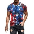 thumbnail image 1 of GERsome Mens 4th of July Patriotic T-Shirt American Flag Short Sleeve Crewneck Tops Loose Fit USA Flag Stars Stripes Graphic Tee S-3XL, 1 of 5