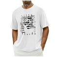 thumbnail image 1 of GERsome Mens American Flag Patriotic T Shirt 4th of July Round Neck Short Sleeve Pullover Tops USA Flag Stars Stripes Graphic Tee S-2XL, 1 of 5