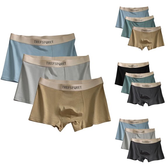 GERsome Mens Cotton Boxers Pack of 3 Mens Underwear Boxer Briefs Breathable and Soft Underwear for Men Lightweight Underwear Mens Boxer Briefs Underwear