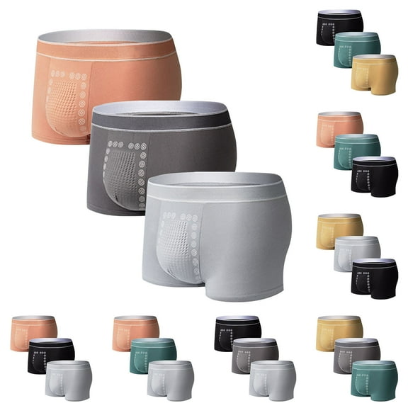 GERsome Mens Cotton Boxers Pack of 3 Mens Underwear Boxer Briefs Breathable and Soft Underwear for Men Lightweight Underwear Mens Boxer Briefs Underwear