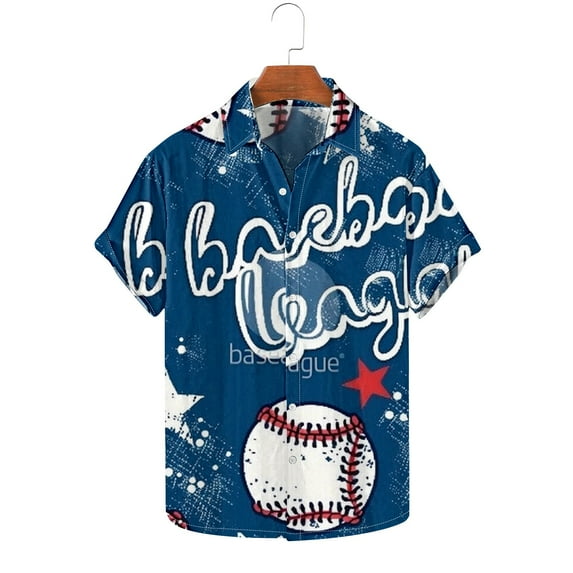 GERsome Mens Hawaiian Shirts Loose Fit Vacation Shirts Short Sleeve Button Down 4th of July Shirt for Men S-5XL