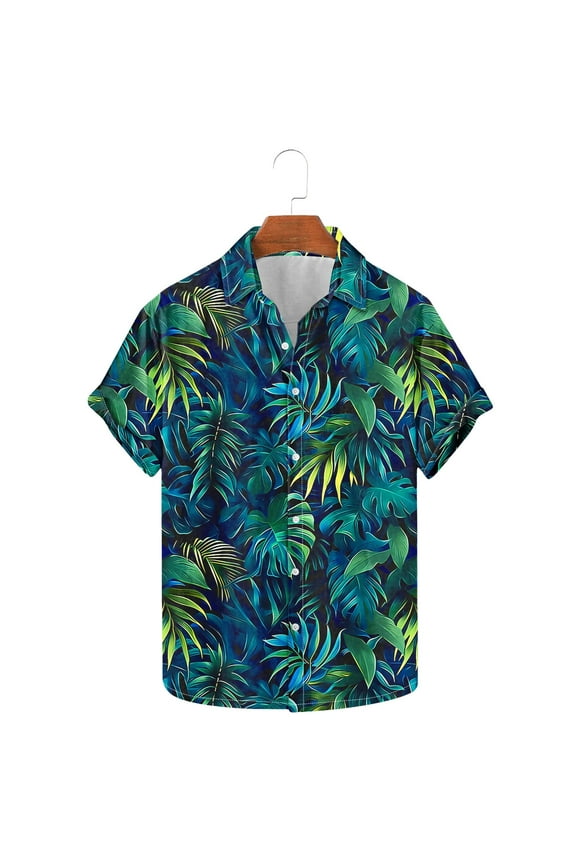 Mens Hawaiian Shirts Short Sleeve Floral Button Down Shirts Tropical Summer Beach Vacation Shirts S-5XL