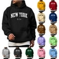 thumbnail image 1 of GERsome Mens Hooded Sweatshirt Casual Long Sleeve Drawstring Letter Print Pullover Hoodies Men's Solid Color Sweatshirts with Pocket S-2XL, 1 of 4
