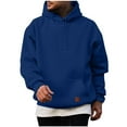 thumbnail image 1 of GERsome Mens Hooded Sweatshirt Casual Long Sleeve Drawstring Solid Color Pullover Hoodies with Pocket S-2XL, 1 of 5