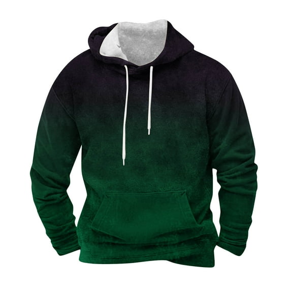 GERsome Mens Hoodies Pullover Gradient Drawstring Hoodie Long Sleeve Casual Sweatshirts with Pocket Sizes M-3XL