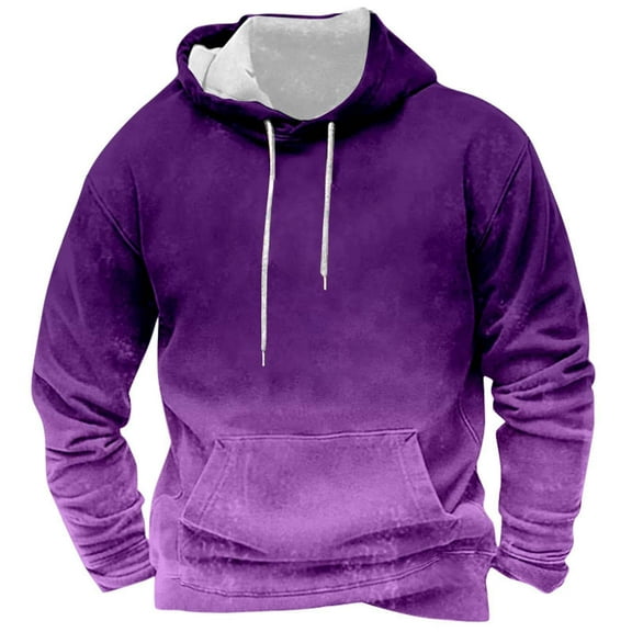 GERsome Mens Hoodies Pullover Gradient Drawstring Hoodie Long Sleeve Casual Sweatshirts with Pocket Sizes M-3XL