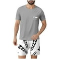 thumbnail image 1 of GERsome Mens Pajama Sets 2 Piece Short Sleeve Crewneck Tops and Shorts Lounge Sets Summer Soft Lightweight Nightwear M-3XL, 1 of 7