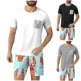 thumbnail image 1 of GERsome Mens Pajama Sets 2 Piece Short Sleeve Crewneck Tops and Shorts Lounge Sets Summer Soft Lightweight Nightwear M-3XL, 1 of 7