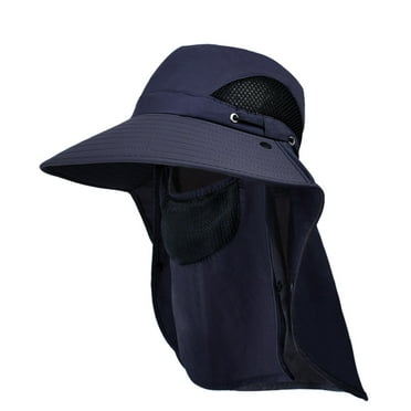 GERsome Mens Women Outdoor Wide Brim Fishing Hat, Sun Protection Cap with Face Neck Flap for Hiking & Garden