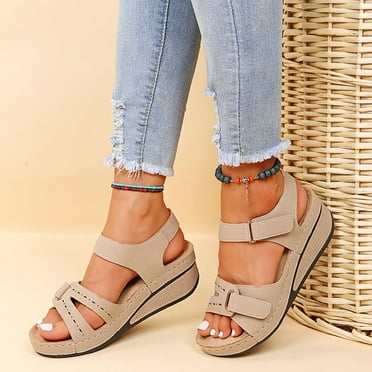 GERsome Orthopedic Sandals for Women with Arch Support Open Toe Flip Flops Platform Orthotic Sandal Walking Shoes