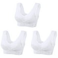 thumbnail image 1 of GERsome Pack of 3 Assorted Color Sports Bras for Women Front Criss Cross Bras Side Buckle Lace Sports Bras Wireless Push Up Seamless Bra Full Coverage T-Shirt Bra, 1 of 4