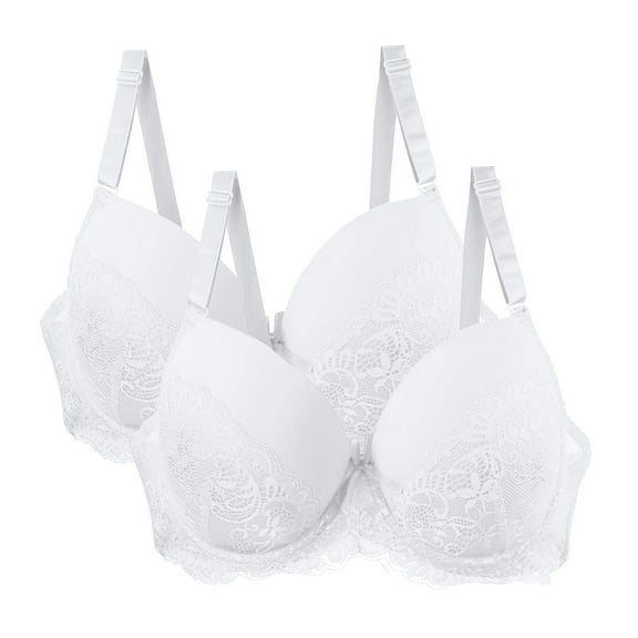 GERsome Pack of 2 Women's Wireless Minimizer Bra Plus Size Non-Padded Soft Full Figure Bra S-3XL