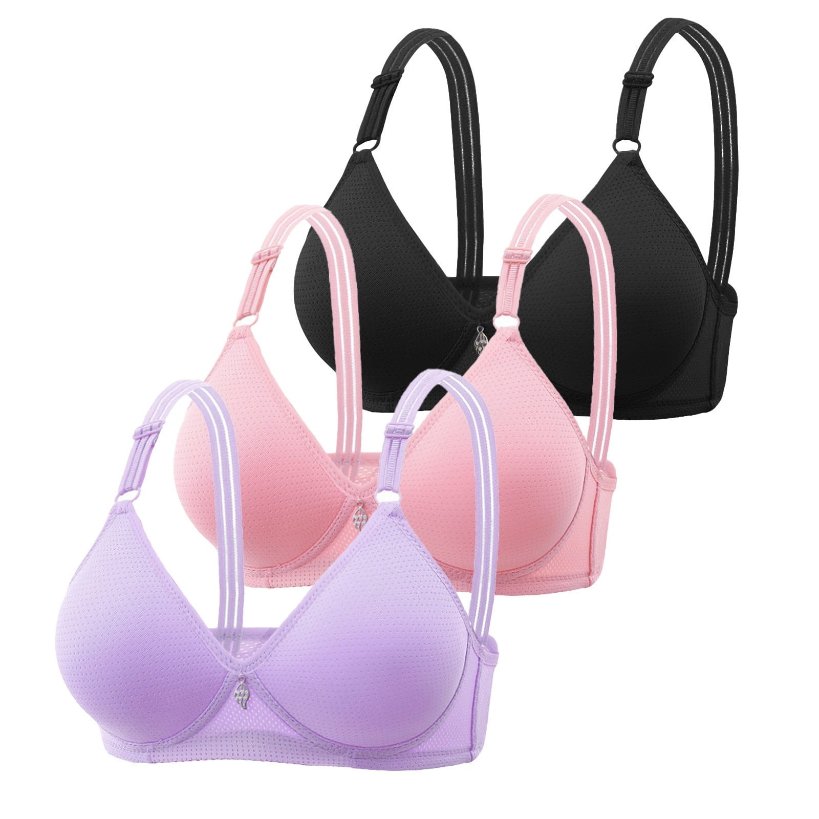 GERsome Plus Size Bras for Women Pack of 3 Assorted Color No Underwire ...