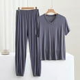 thumbnail image 1 of GERsome Plus Size Pajama Sets for Women 2 Piece Short Sleeve V Neck Pullover Tops with Long Pants Sleepwear Soft Loose Lounge Sets 3XL-6XL (Gray,4XL), 1 of 3