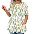 thumbnail image 1 of GERsome Plus Size Tops for Women Summer Loose Fit Tee Shirts Crew Neck Short Sleeve Flowy Blouse, L-5XL, 1 of 5