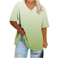 thumbnail image 1 of GERsome Plus Size Tops for Women V-neck Tee Summer Short Sleeves T Shirts, Sizes S-5XL, 1 of 6