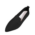 thumbnail image 1 of GERsome Pointy Closed Toe Flats for Women Breathable Knit Slip On Dressy Work Shoes for Casual Walking Wedding, Black Size 7, 1 of 9