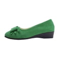 thumbnail image 1 of GERsome Round Toe Ballet Flats for Women Low Wedge Slip On Bowknot Comfortable Dress Shoes for Casual Work, Green Size 9, 1 of 9