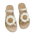 thumbnail image 1 of GERsome Sandals for Women Casual Summer, Open Toe Daisy Flats Slip On Slide Sandals Shoes Comfortable Beach Slippers, 1 of 6