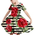 thumbnail image 1 of GERsome Short Sleeve Dress for Girls Crewneck A Line Swing Skater Twirly Party Dresses 4-14 Years, 1 of 5