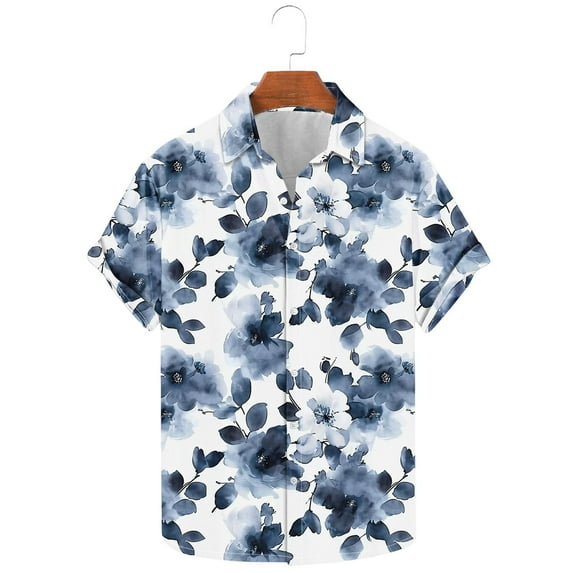GERsome Short Sleeve Hawaiian Shirts for Men Casual Button Down Summer Beach Shirts S-3XL