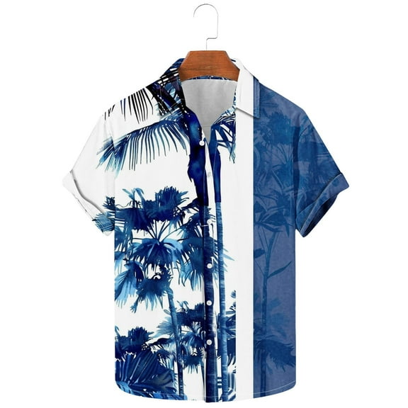 GERsome Short Sleeve Hawaiian Shirts for Men Casual Button Down Summer Beach Shirts S-3XL
