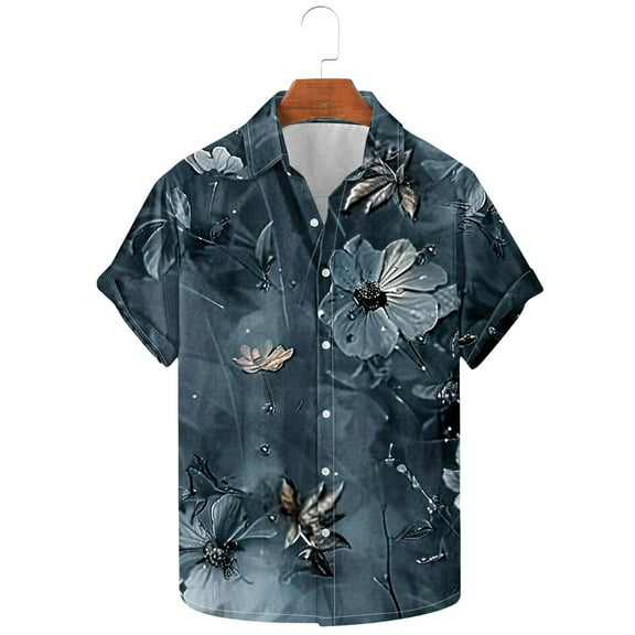 GERsome Short Sleeve Hawaiian Shirts for Men Casual Button Down Summer Beach Shirts S-3XL