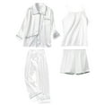 thumbnail image 1 of GERsome Silk Pajamas for Women Set 4Pcs Satin Pajamas Set Button Down Short Sleeve Cami Shorts Sleepwear Pj Set, 1 of 7