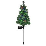 GERsome Solar Christmas Trees with Lights, Solar Powered Waterproof 29.5In Outside Xmas Tree Stake for Outdoor Yard Pathway Garden Grave Decorations