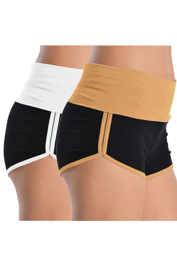 Sports Shorts 2 Packs Soft Comfy Workout Pants Breathable Lounge Dolphin Shorts Cycling Hiking Pants for Women S-3XL