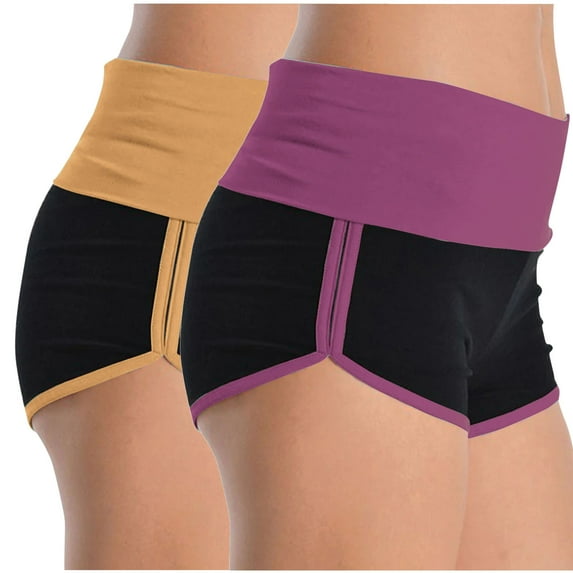 GERsome Sports Shorts 2 Packs Soft Comfy Workout Pants Breathable Lounge Dolphin Shorts Cycling Hiking Pants for Women S-3XL